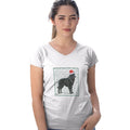 Belgian Sheepdog Happy Howlidays Text - Women's V-Neck T-Shirt