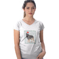 Belgian Tervuren Happy Howlidays Text - Women's V-Neck T-Shirt