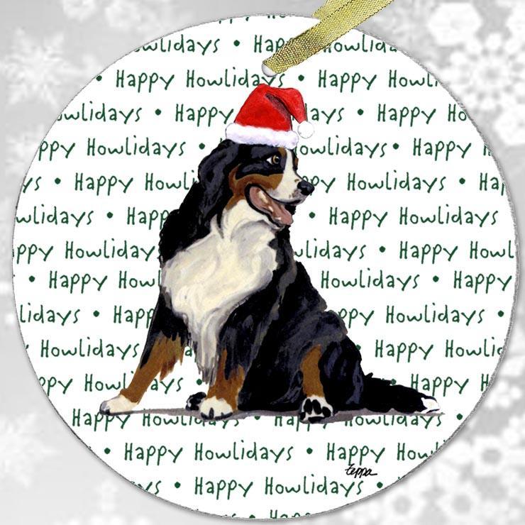 Bernese Mountain Dog "Happy Howlidays" Ornament