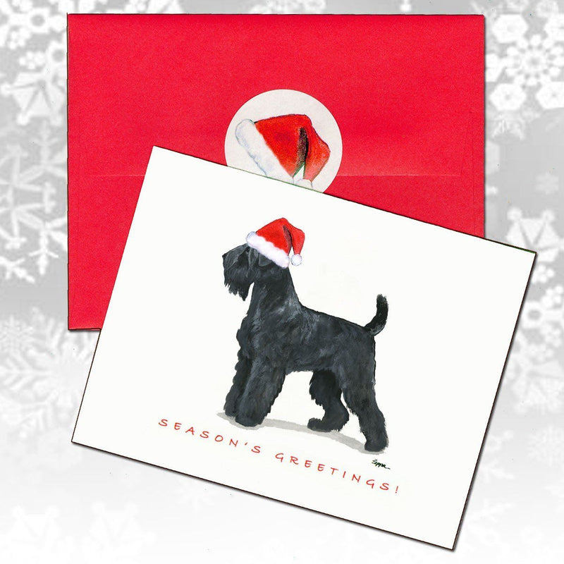 Black Russian Terrier Christmas Note Cards