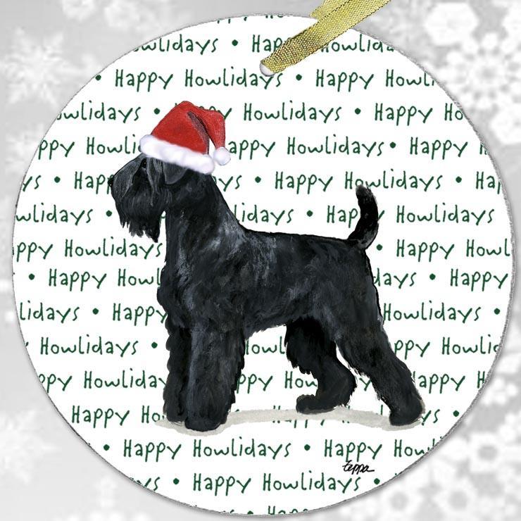 Black Russian Terrier "Happy Howlidays" Ornament