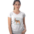 Bloodhound Happy Howlidays Text - Women's V-Neck T-Shirt