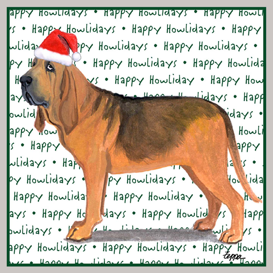 Bloodhound Happy Howlidays Text - Adult Unisex Crewneck Sweatshirt