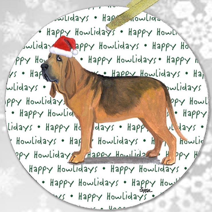 Bloodhound "Happy Howlidays" Ornament