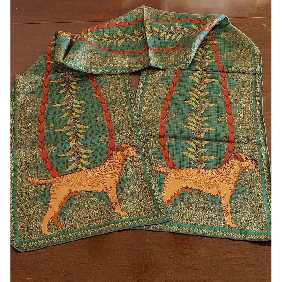 Border Terrier Oblong Silk Scarf