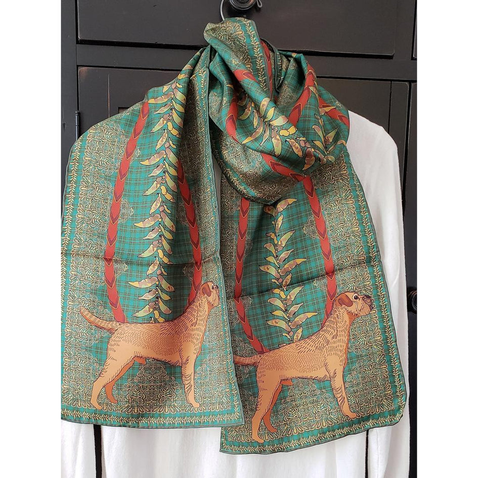 Border Terrier Oblong Silk Scarf