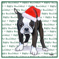 Boston Terrier Puppy Happy Howlidays Text - Women's V-Neck T-Shirt
