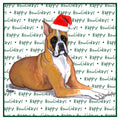 Boxer Happy Howlidays Text - Women's V-Neck T-Shirt