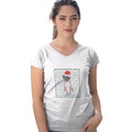 Boxer Puppy Happy Howlidays Text - Women's V-Neck T-Shirt