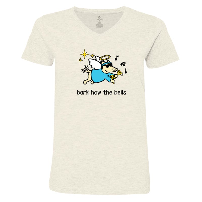 Bark How the Bells  - Ladies T-Shirt V-Neck