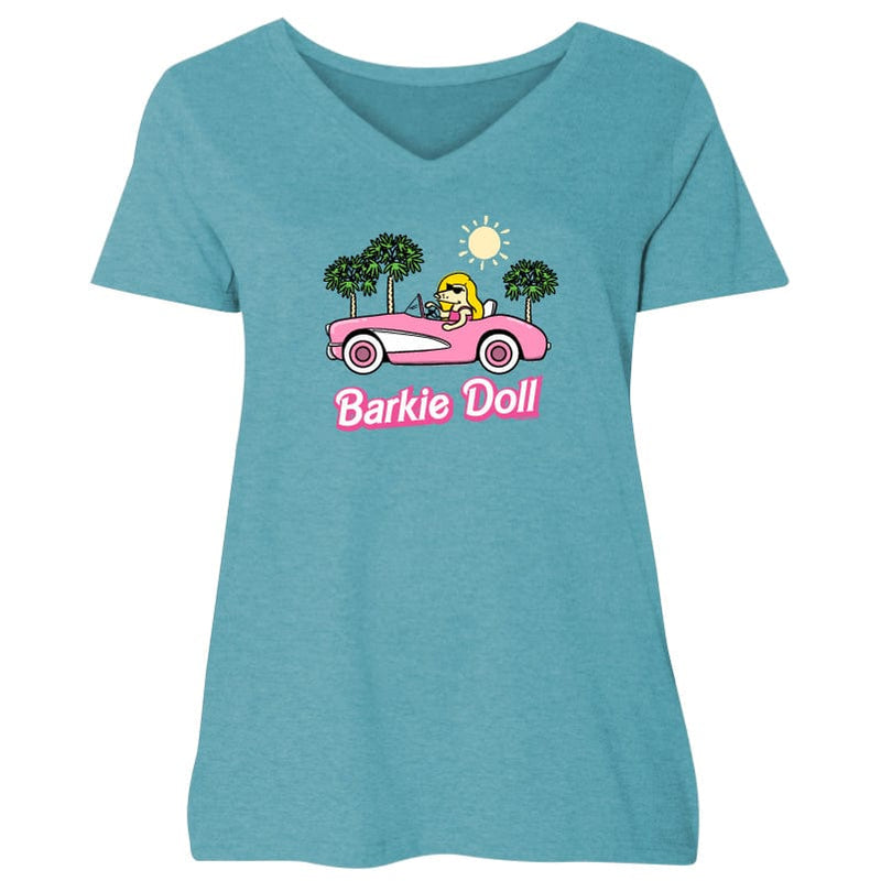 Barkie Doll - Ladies Curvy V-Neck Tee