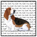 Basset Hound Love Text - Women's V-Neck T-Shirt