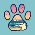 Beach Paw    - Sweatshirt Pullover Hoodie