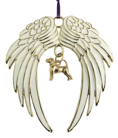 Beagle Gold Plated Holiday Angel Wing Ornament