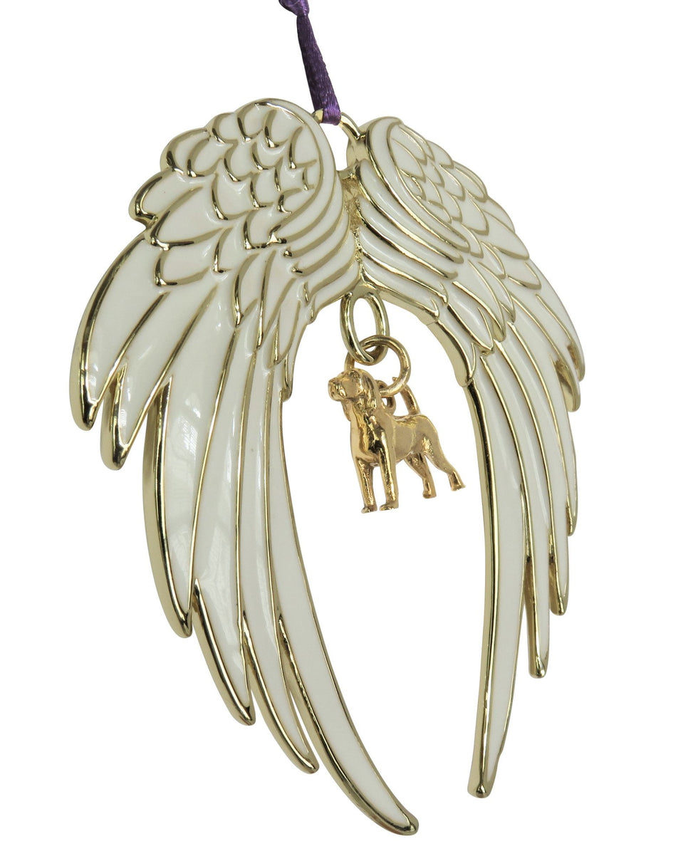 Beagle Gold Plated Holiday Angel Wing Ornament