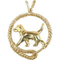 Solid 14K Gold Beagle Leash Pendant
