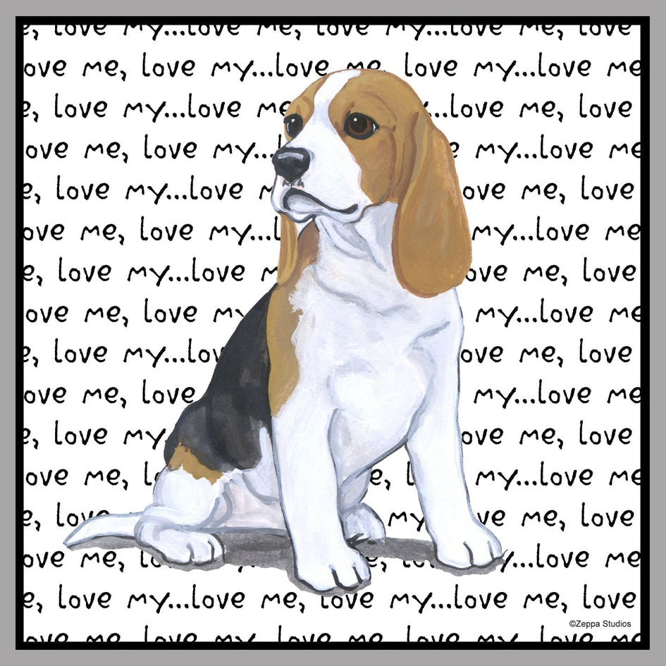 Beagle Puppy Love Text - Women's V-Neck T-Shirt