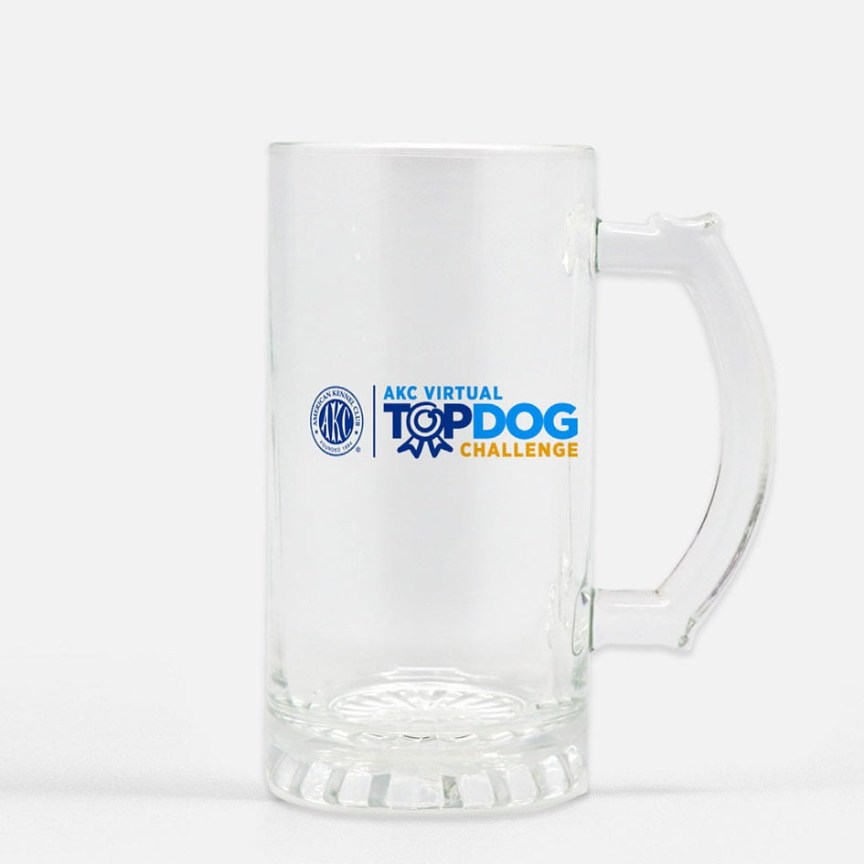 AKC Virtual Top Dog Challenge Glass Beer Stein