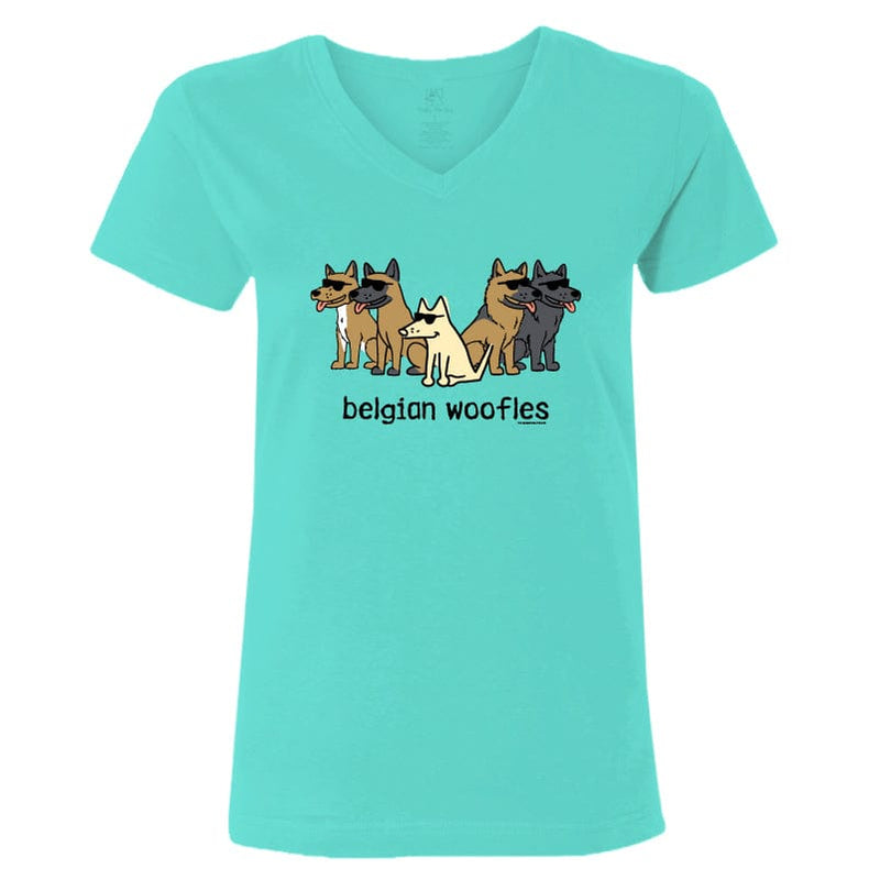 Belgian Woofles - Ladies T-Shirt V-Neck
