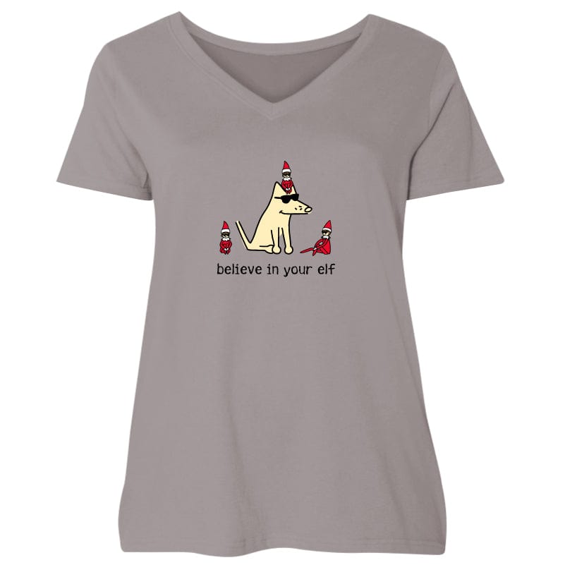 Believe In Your Elf - Ladies Plus V-Neck Tee