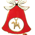 Airedale Terrier Gold Plated Holiday Bell Ornament