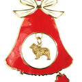 Australian Shepherd Gold Plated Holiday Bell Ornament