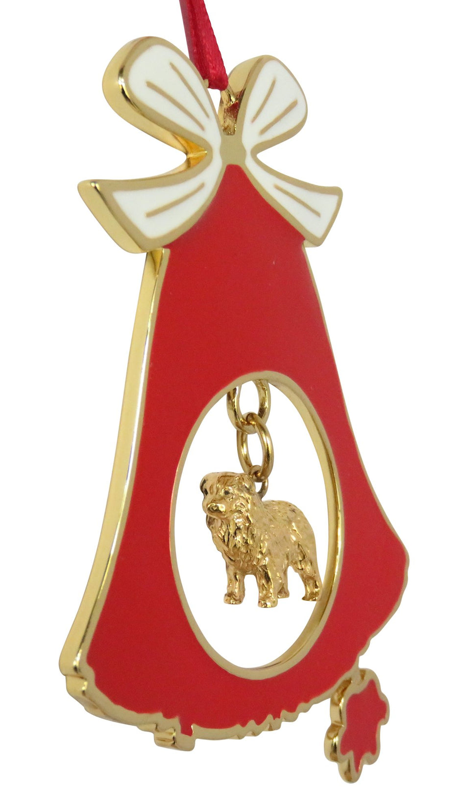 Australian Shepherd Gold Plated Holiday Bell Ornament
