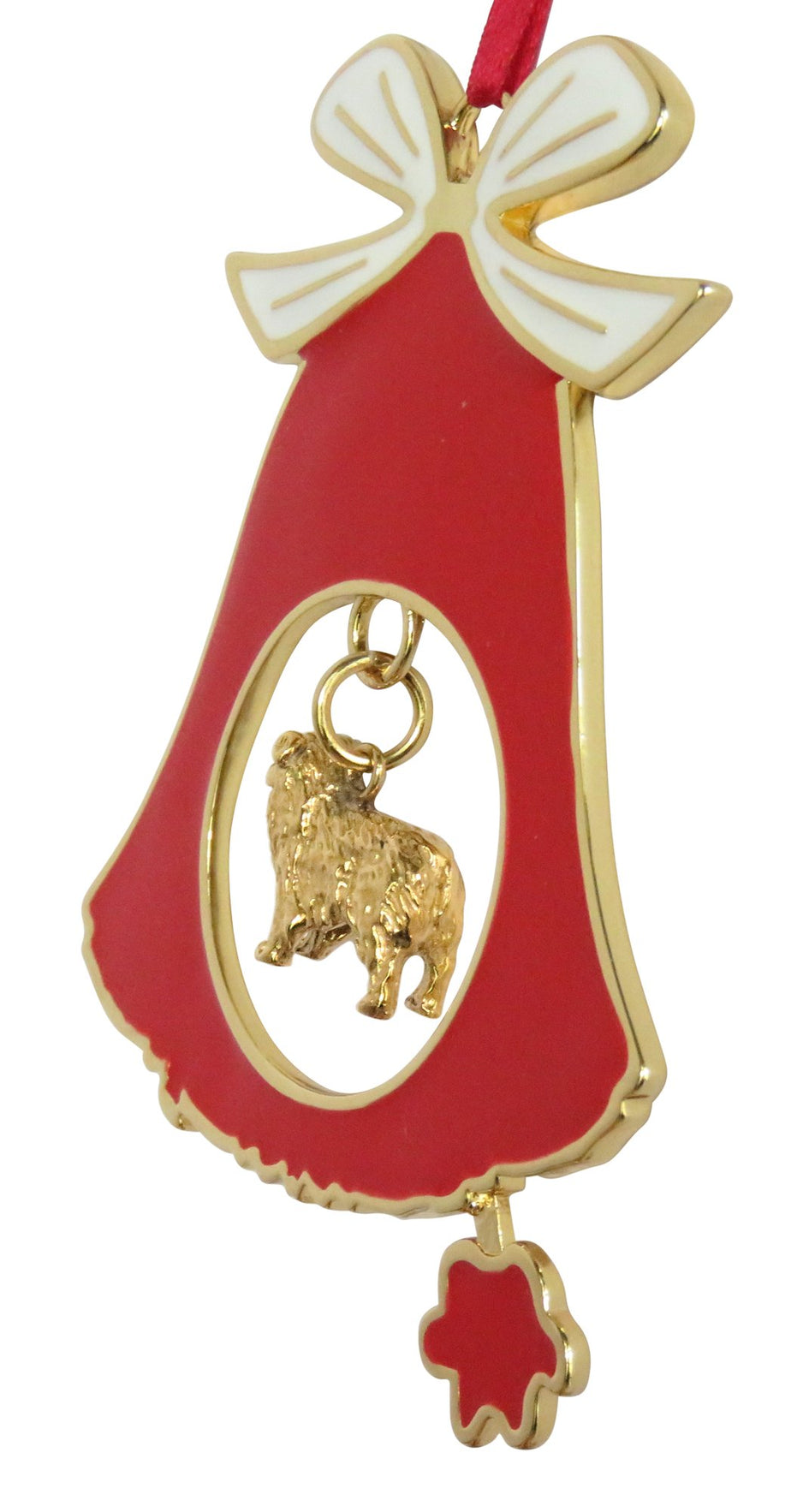 Australian Shepherd Gold Plated Holiday Bell Ornament