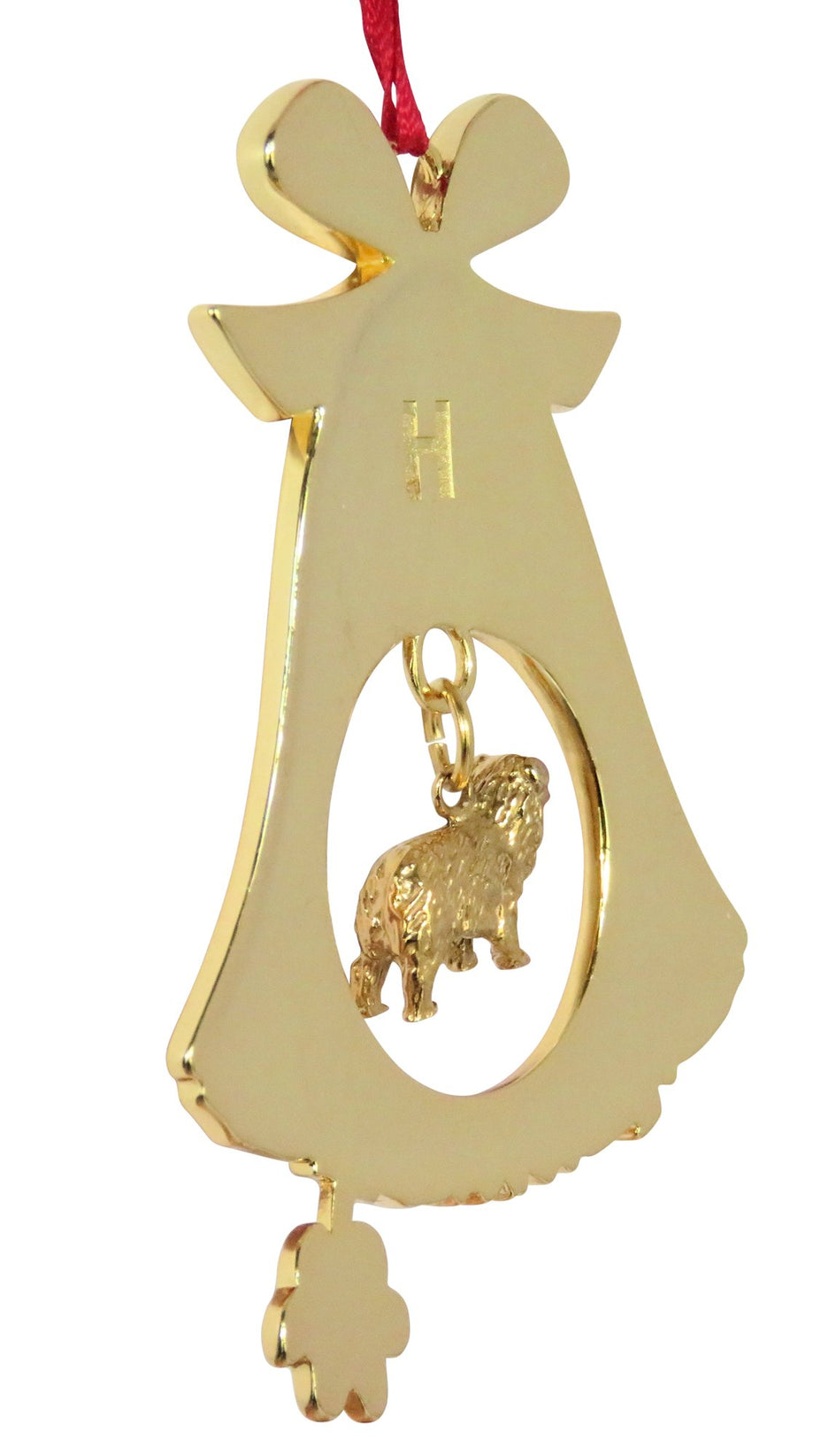 Australian Shepherd Gold Plated Holiday Bell Ornament