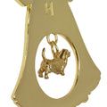 Basset Hound Gold Plated Holiday Bell Ornament