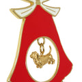 Basset Hound Gold Plated Holiday Bell Ornament