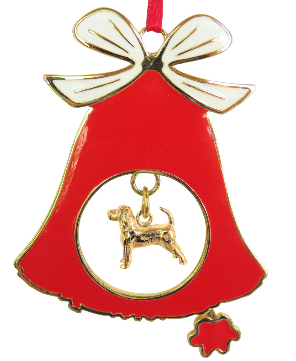 Beagle Gold Plated Holiday Bell Ornament