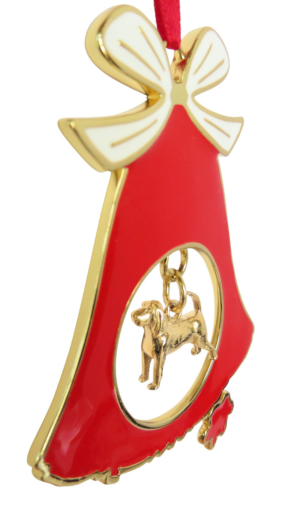 Beagle Gold Plated Holiday Bell Ornament