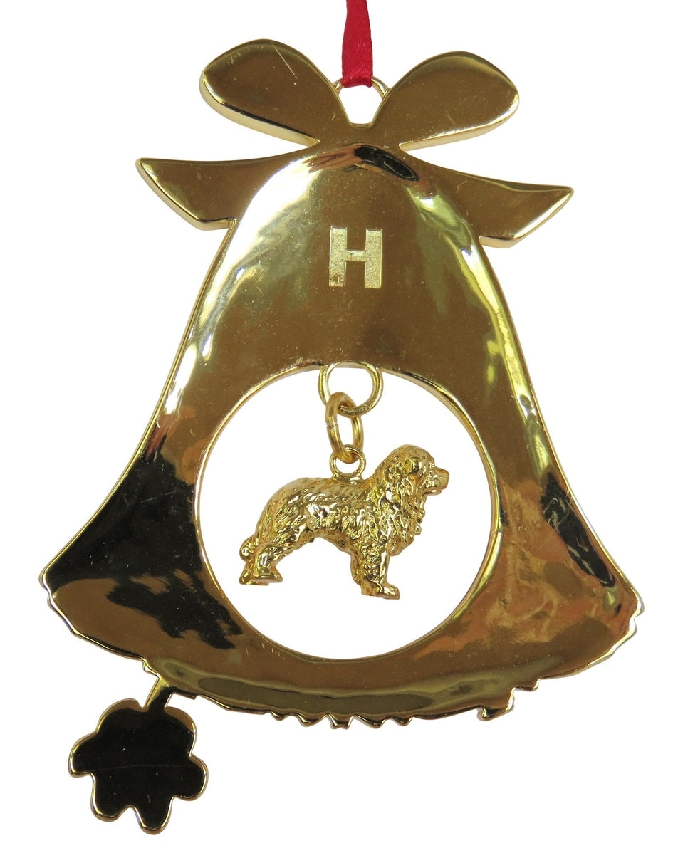 Bernese Mountain Dog Gold Plated Holiday Bell Ornament
