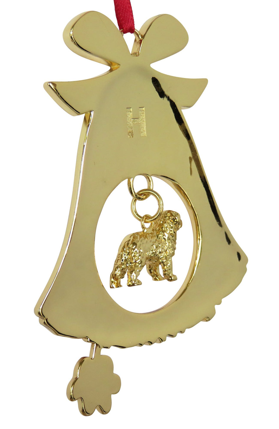 Bernese Mountain Dog Gold Plated Holiday Bell Ornament