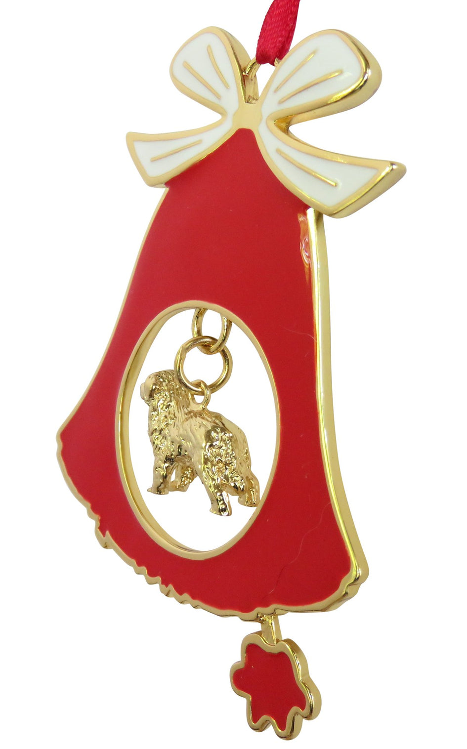 Bernese Mountain Dog Gold Plated Holiday Bell Ornament