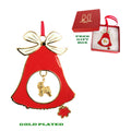 Bichon Frise Gold Plated Holiday Bell Ornament