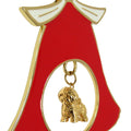 Bichon Frise Gold Plated Holiday Bell Ornament