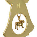 Bulldog Gold Plated Holiday Bell Ornament