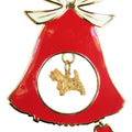 Cairn Terrier Gold Plated Holiday Bell Ornament