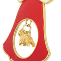 Cairn Terrier Gold Plated Holiday Bell Ornament