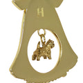 Cairn Terrier Gold Plated Holiday Bell Ornament