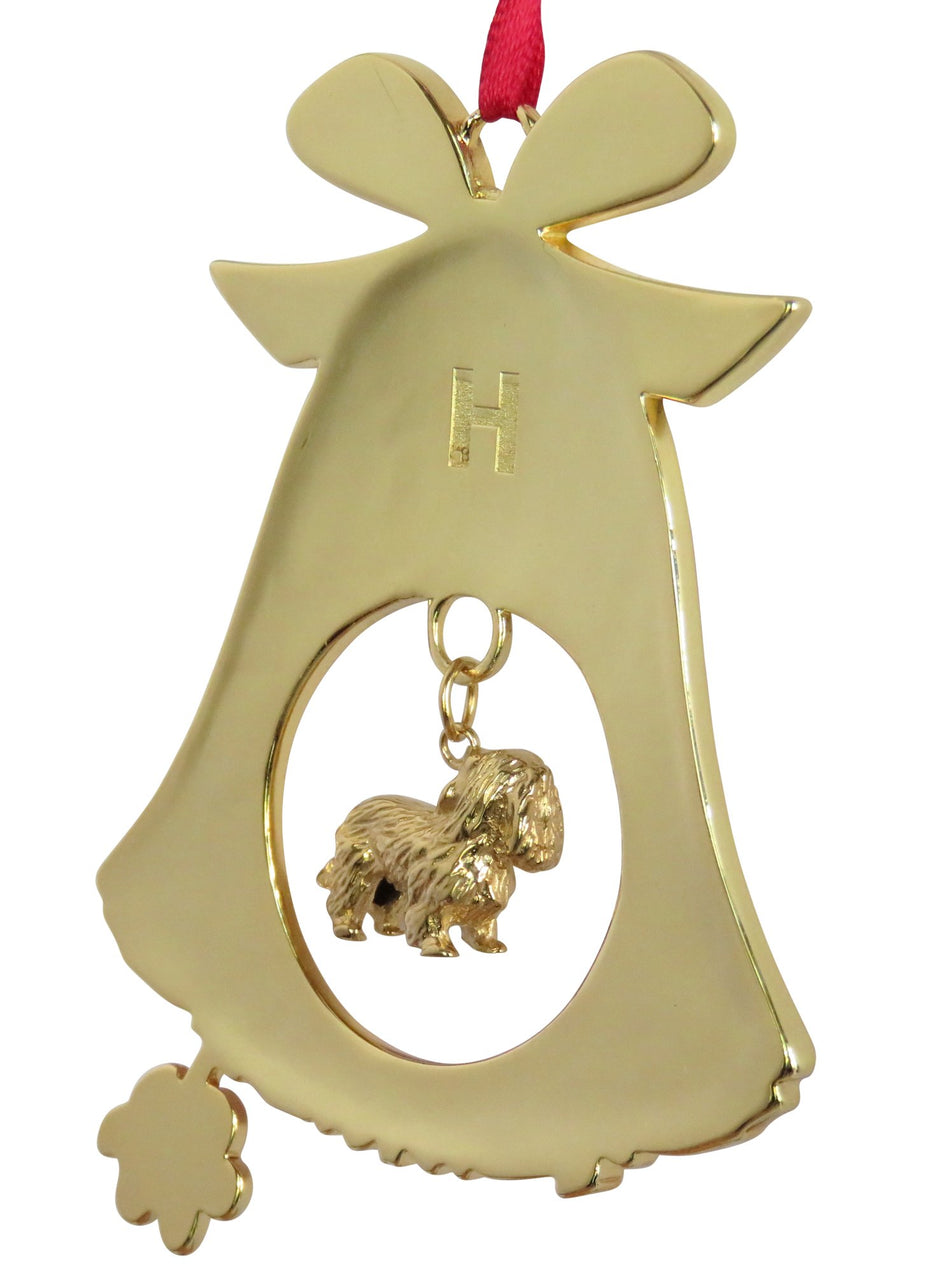 Cavalier King Charles Spaniel Gold Plated Holiday Bell Ornament