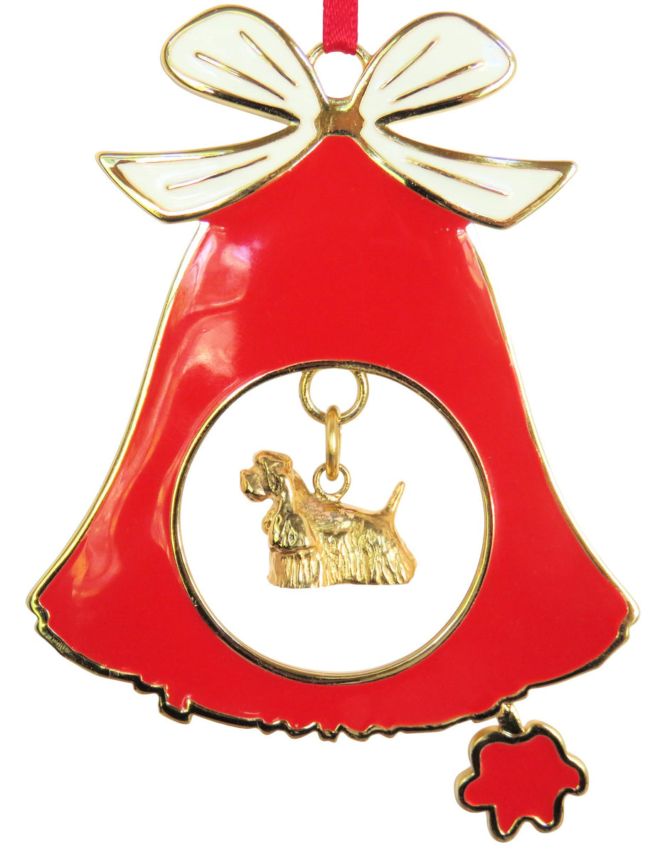 Cocker Spaniel Gold Plated Holiday Bell Ornament