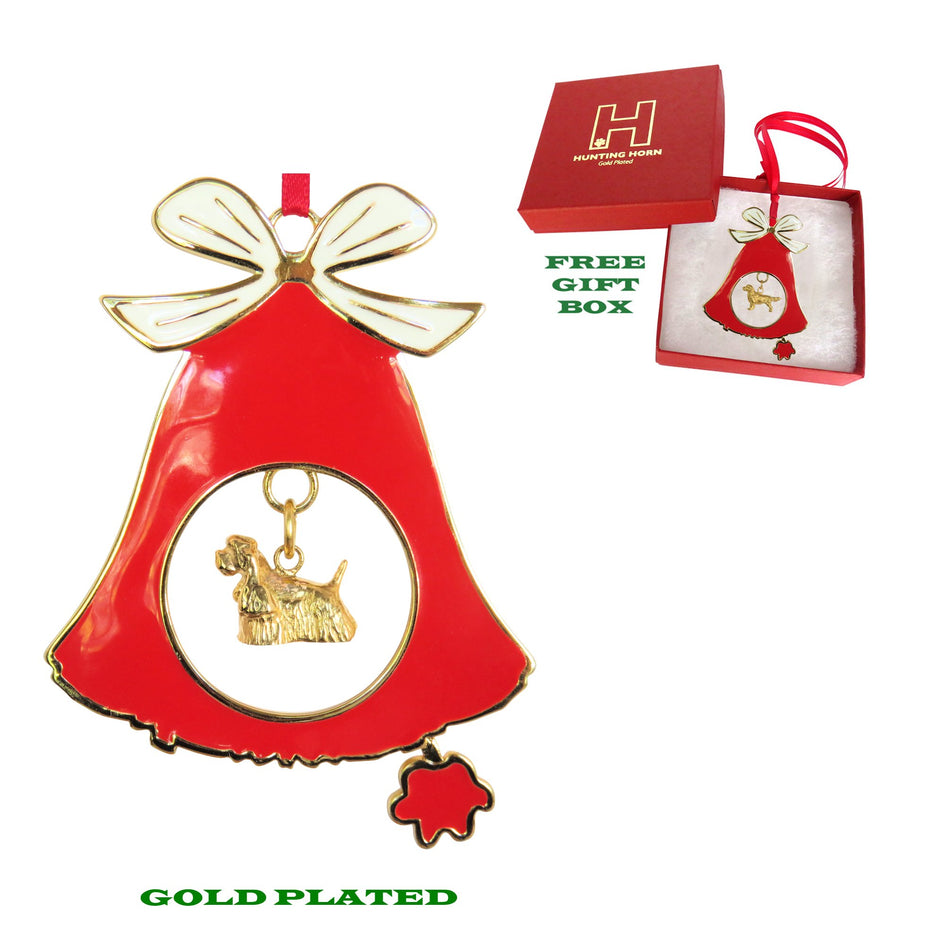 Cocker Spaniel Gold Plated Holiday Bell Ornament