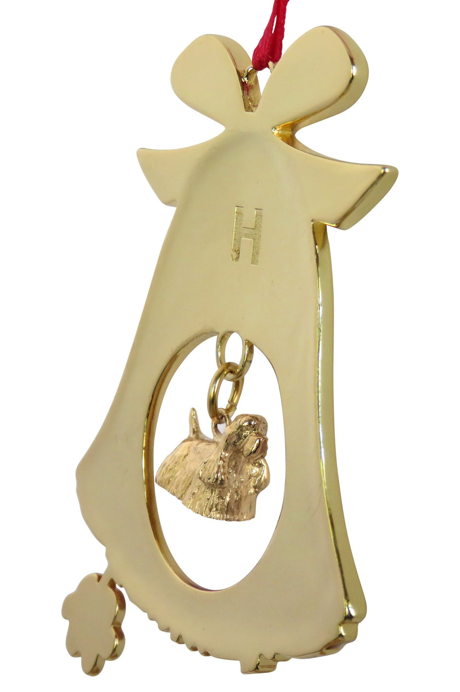 Cocker Spaniel Gold Plated Holiday Bell Ornament