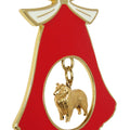 Collie Gold Plated Holiday Bell Ornament