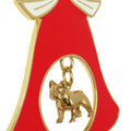 French Bulldog Gold Plated Holiday Bell Ornament