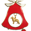 German Shepherd Gold Plated Holiday Bell Ornament