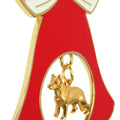 German Shepherd Gold Plated Holiday Bell Ornament